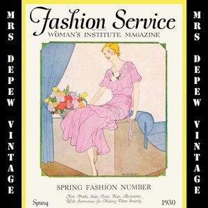 1930s Vintage Fashion Service Magazine Spring, 1930 Fashion & Sewing Patterns - INSTANT DOWNLOAD