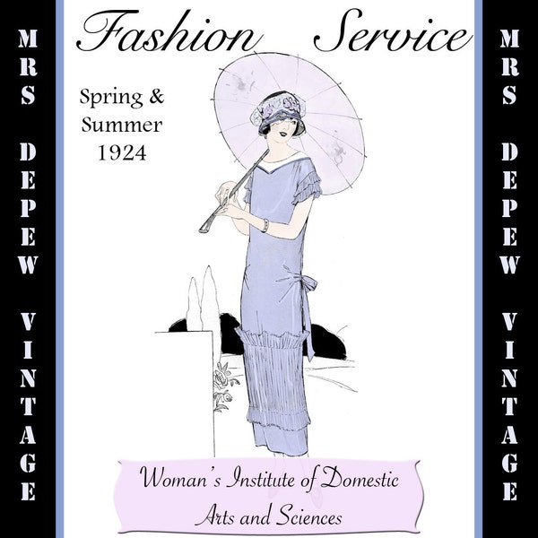 1920s vintage Sewing Book Printemps Été 1924 Fashion Service Magazine Dressmaking E-book Featuring Hats and Dresses -INSTANT DOWNLOAD-