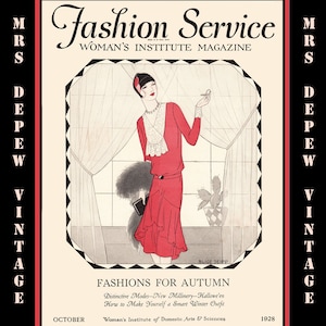 Vintage Sewing Magazine October 1929 Fashion Service Dressmaking Sewing and Fashion E-book INSTANT DOWNLOAD image 1