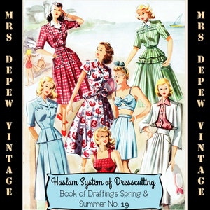 Haslam Dresscutting Book No. 19 1949 Vintage Sewing Pattern E-book with 24 Pattern Draftings- INSTANT DOWNLOAD