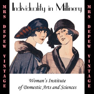 Vintage Sewing Book 1920's Individuality in Millinery Ebook Hat Making How To -INSTANT DOWNLOAD-