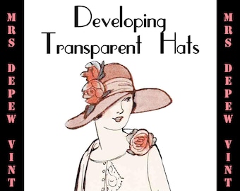 Vintage Woman's Institute Millinery Book 1910s Developing Transparent Hats Ebook How To -INSTANT DOWNLOAD-