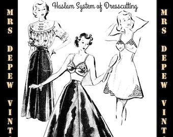 Haslam Dresscutting Book of Draftings Lingerie No. 8 1940s Vintage Sewing Pattern E-book with 30 Patterns - INSTANT DOWNLOAD