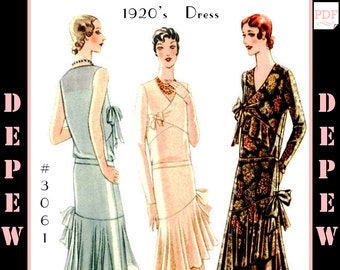 Vintage Sewing Pattern Reproduction Ladies' 1920s Maggy Rouff Couture Dress #3061 - INSTANT DOWNLOAD