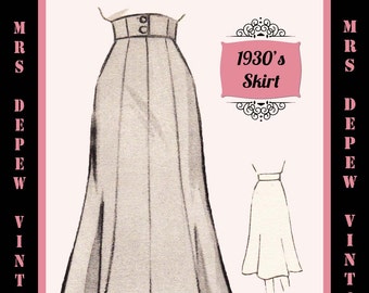 Vintage Sewing Pattern Template & Scale Rulers 1930s 1940s A-line Skirt -Any Size  3506 - Plus Size Included -INSTANT DOWNLOAD-