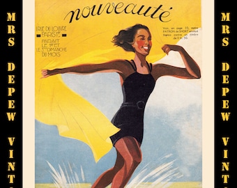 1930s Vintage French Magazine Nouveauté July 1936 Fashion Sewing & Knitting - INSTANT DOWNLOAD