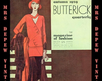 Vintage Sewing Pattern Catalog Booklet Butterick Quarterly Autumn 1929 PDF Digital Copy -INSTANT DOWNLOAD-