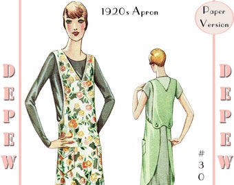 Vintage Sewing Pattern 1920s Ladies' Apron #3091 Sizes Small, Medium, Large - PAPER VERSION