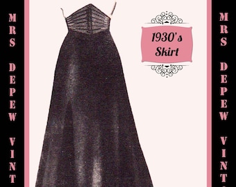 Vintage Sewing Pattern Template & Scale Rulers 1930s 1940s A-line Skirt in Any Size  3507 - Plus Size Included -INSTANT DOWNLOAD-