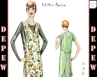 Vintage Sewing Pattern 1920s Ladies' Apron #3091 Sizes Small, Medium, Large - INSTANT DOWNLOAD