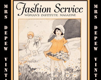 Vintage Nähen Magazin August 1928 Mode Service Schneiderei Nähen und Mode E-Book PDF - INSTANT DOWNLOAD-