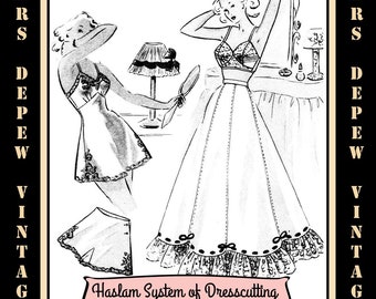 Haslam Dresscutting Book of Draftings Lingerie No. 9 1940s Vintage Sewing Pattern E-book with over 30 Patterns - INSTANT DOWNLOAD