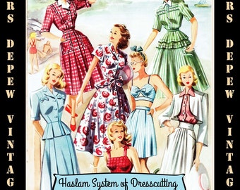 Haslam Dresscutting Book No. 19 1949 Vintage Sewing Pattern E-book with 24 Pattern Draftings- INSTANT DOWNLOAD