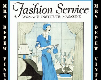 1930s Vintage Fashion Service Magazine January 1931 Fashion & Sewing Patterns - INSTANT DOWNLOAD