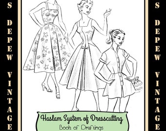 Haslam Dresscutting Book Annual No. 33 1956 Vintage Sewing Pattern E-book with 31 Pattern Draftings