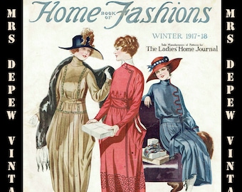 Vintage Sewing Pattern Catalog Home Book of Fashions Winter 1917 - 1918 Ladies' Home Journal PDF -INSTANT DOWNLOAD-