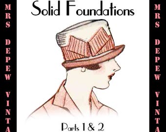 Vintage Woman's Institute Millinery Book 1920's Solid Foundations Parts 1 & 2 Ebook How To -INSTANT DOWNLOAD-