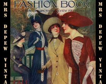 Vintage Large Pattern Catalog Pictorial Review Fashion Book From 1912 -INSTANT DOWNLOAD