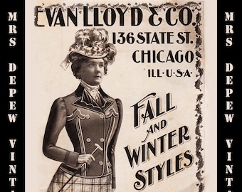 Victorian Evan Lloyd & Co Ladies' Fashion Catalog 1899 1900 Vintage Antique Ebook -INSTANT DOWNLOAD