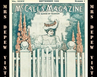 September 1906 McCall's Magazine Advertising Sewing Patterns 1900s Fashion - INSTANT DOWNLOAD