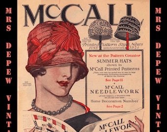 Vintage Sewing Pattern Catalog Booklet McCall Style News June 1924 - INSTANT DOWNLOAD-