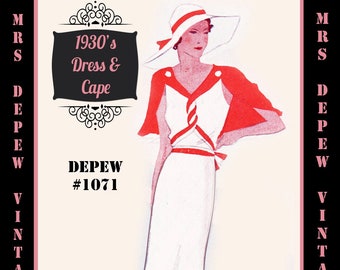 Vintage Sewing Pattern Template & Scale Rulers 1930s Any Size 1071 - PLUS Size Included -INSTANT DOWNLOAD-