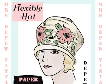 Vintage Sewing Pattern Booklet Ladies' 1920s Silk Cloche Hats #3025 -PAPER VERSION