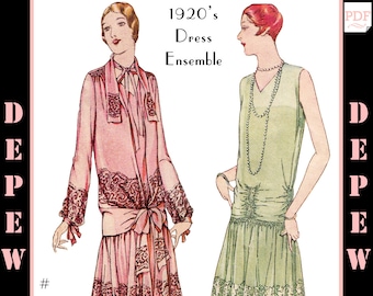 Vintage Sewing Pattern Reproduction Ladies' 1920s Martial et Armand Couture Dress #3063 - INSTANT DOWNLOAD