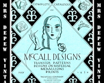 Vintage Pattern Complete Catalogue of McCall Needlework Designs July, 1930 PDF Digital Copy -INSTANT DOWNLOAD-