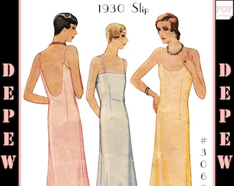 Vintage Sewing Pattern Ladies' 1920s - 1930s Style Slip Depew #3069 Multisize -INSTANT DOWNLOAD PDF