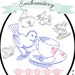 Vintage Style Embroidery Motifs for Embroidering Vintage Bird and Kitchen Designs E102