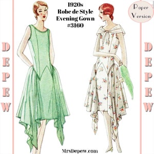 Vintage Sewing Pattern Ladies' 1920s Robe de Style Brisac Couture Dress #3160 - Paper Version