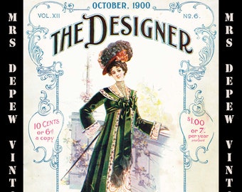 October 1900 The Designer Magazine Advertising Sewing Patterns, Corsets & Millinery 1900s Fashion Time Capsule - INSTANT DOWNLOAD