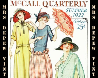 Vintage Sewing Pattern Catalog Booklet McCall Quarterly Summer 1922 Fashion E-book - INSTANT DOWNLOAD