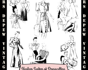 Haslam Dresscutting Book of Draftings Lingerie No. 5 1940s Vintage Sewing Pattern E-book with 25 Patterns - INSTANT DOWNLOAD