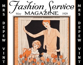 Vintage Sewing Magazine May 1929 Fashion Service Dressmaking Sewing and Fashion E-book -INSTANT DOWNLOAD-