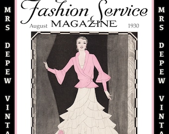 1930s Vintage Fashion Service Magazine February, 1930 Fashion & Sewing Patterns E-book PDF- INSTANT DOWNLOAD