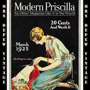 Vintage Magazine Modern Priscilla March 1925 Fashion Sewing and Knitting E-book Copy - INSTANT DOWNLOAD