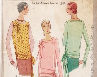 Vintage Sewing Pattern Ladies' 1920s 1930s Blouse McCall 5761 38" Bust - ORIGINAL