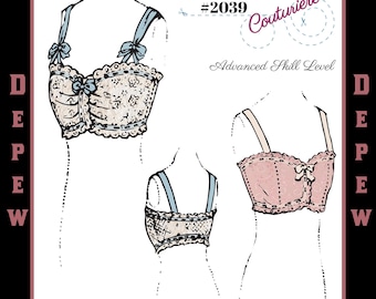 Vintage Sewing Pattern Ladies 1910s - 1920s Style Brassiere Multisize Depew #2039 -INSTANT DOWNLOAD-