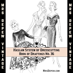 Haslam Dresscutting Book Annual No. 36 1959 Cartamodello per cucire vintage E-book con 25 bozze di cartamodelli