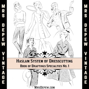 Haslam Dresscutting Book Specialties No. 1 1964-1965 Vintage Sewing Pattern E-book with 32 Pattern Draftings