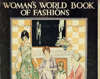 Vintage Woman's World Book of Fashions Fall Winter 1925 Mail Order Sewing Pattern Catalog - INSTANT DOWNLOAD