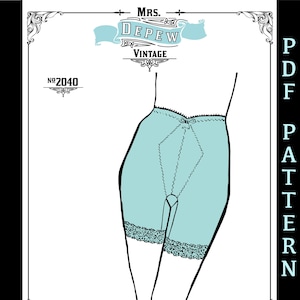 Vintage Style Shapewear Sewing Pattern Long Leg Girdle #2040 34-48&quot; Hip - INSTANT DOWNLOAD-
