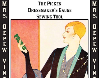 Antique Picken Dressmaker's Gauge Sewing Pattern Drafting Dressmaking Tool - Digital Print-at-Home Reproduction