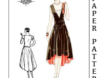 1927 Vintage Sewing Pattern 32-48" Bust 1920s Robe de Style Drecoll Couture Dress #3077- PAPER VERSION