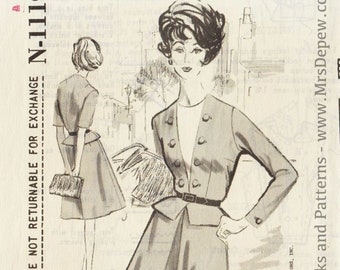 Vintage Sewing Pattern 1960s Jacket with Dickey Front 34" Bust Spadea N-1119