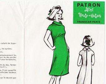 Vintage 1960s Doll Sewing Pattern in French Transcar Paris Mini Haute Couture