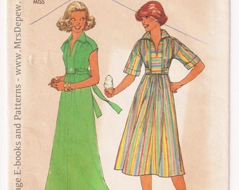 1970s Vintage Sewing Pattern Ladies' Dress Simplicity 8025 32-34" Bust