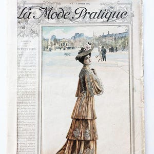 1905 7 Janvier Antique French Magazine La Mode Pratique 1900s Fashion & Sewing ORIGINAL